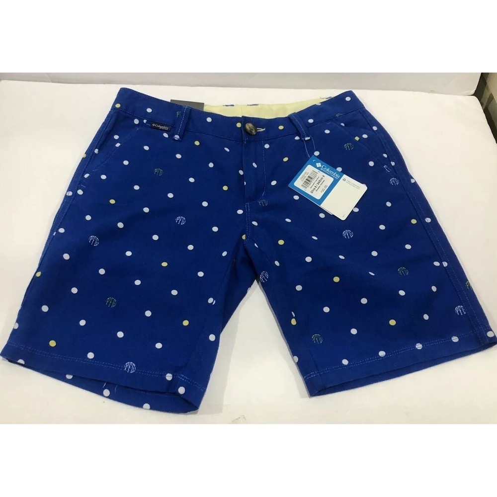 Columbia PFG Women's‎ Harborside Regular FIt Shorts Blue Polka Sz 2 Inseam 8 $50